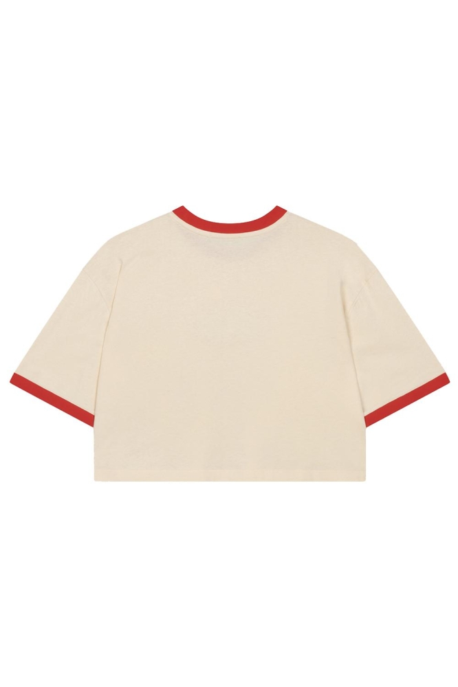 MARLOWE KNITTED CROPPED T SHIRT R2502813629 005 VINTAGE WHITE